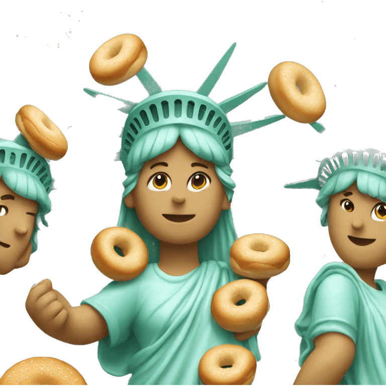 Statue of Liberty holding a bagel  emoji