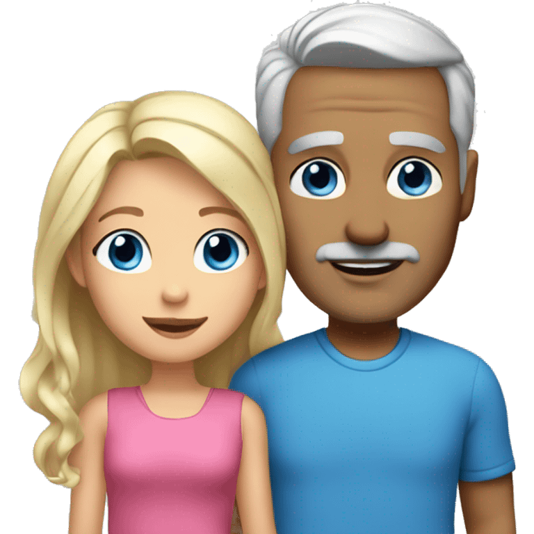 dad grey hair blue eyes and blonde daughter blue eyes emoji