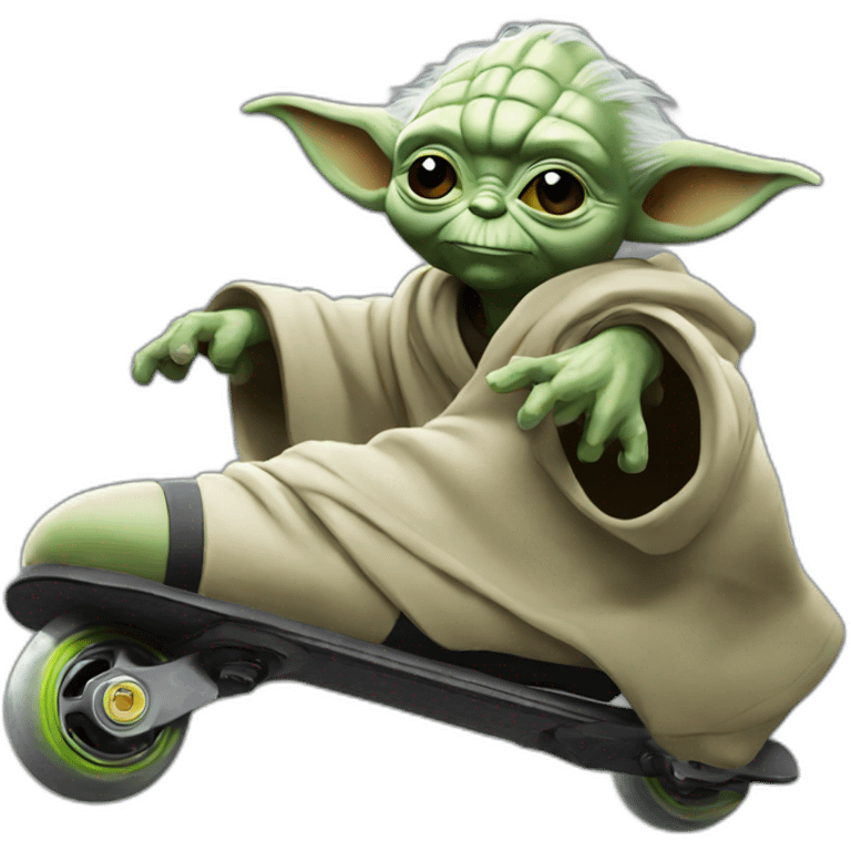 yoda rollerblading emoji