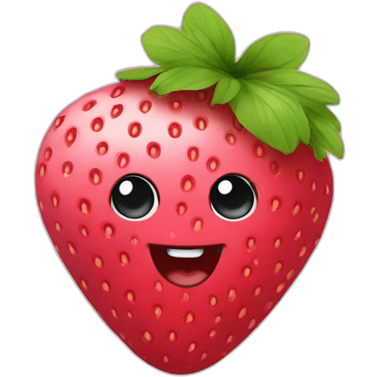 Strawberries with pink bow emoji