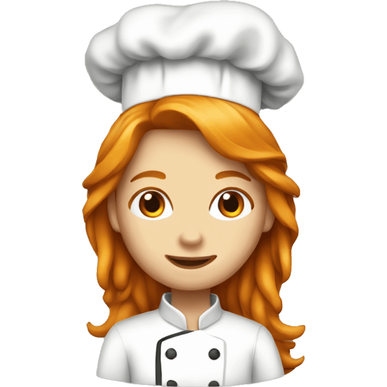 ginger long hair girl chef emoji emoji