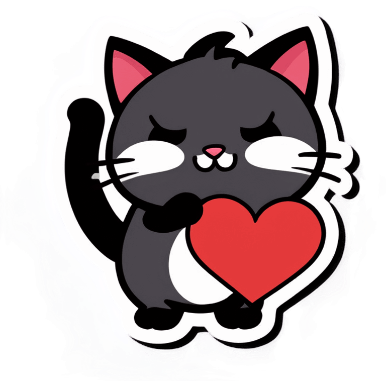 cat saying i love you emoji