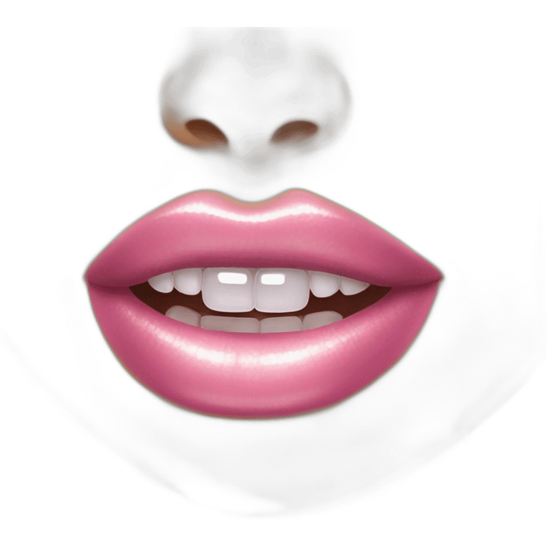 Labial transparente com brillos  emoji