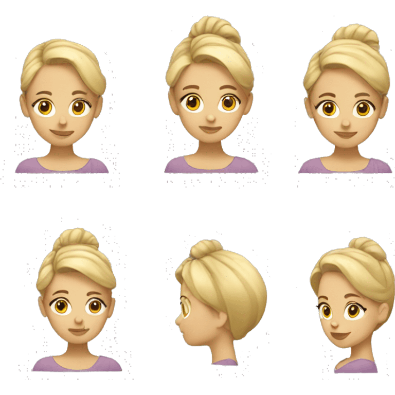 blonde girl with upturned hairstyle emoji