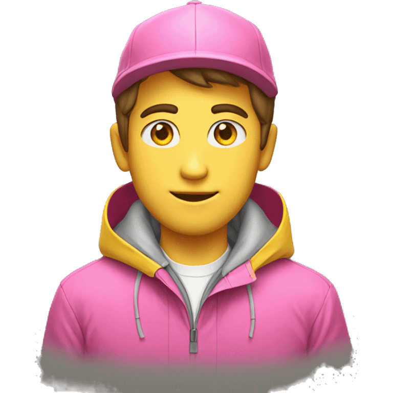 Preppy Guy in pink shirt and yellow rain jacket emoji