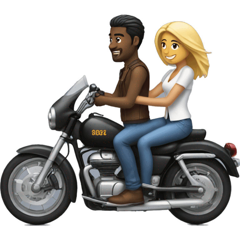 Couple on bullet bike  emoji