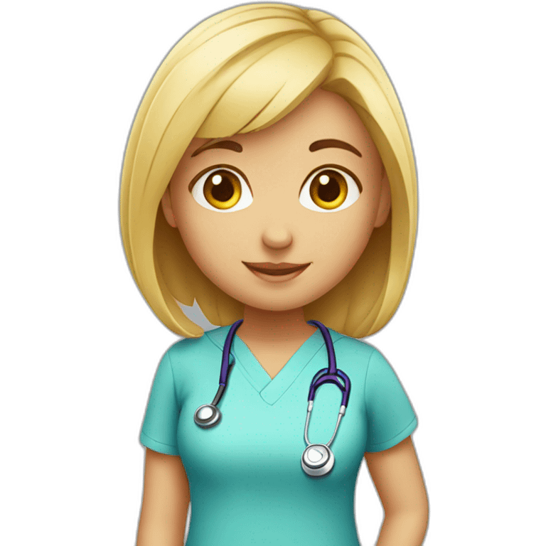 Cute girl with stethoscope  emoji