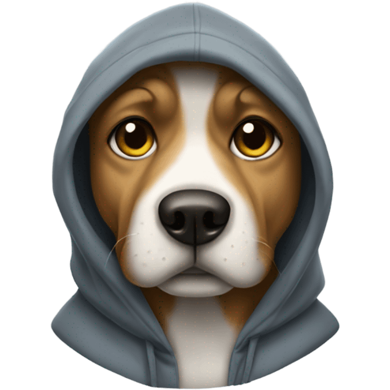 Dog wearing a hoodie emoji