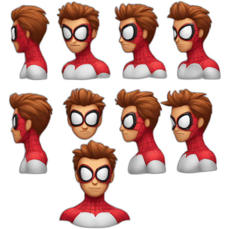 Spiderman avec des cheveux longs emoji