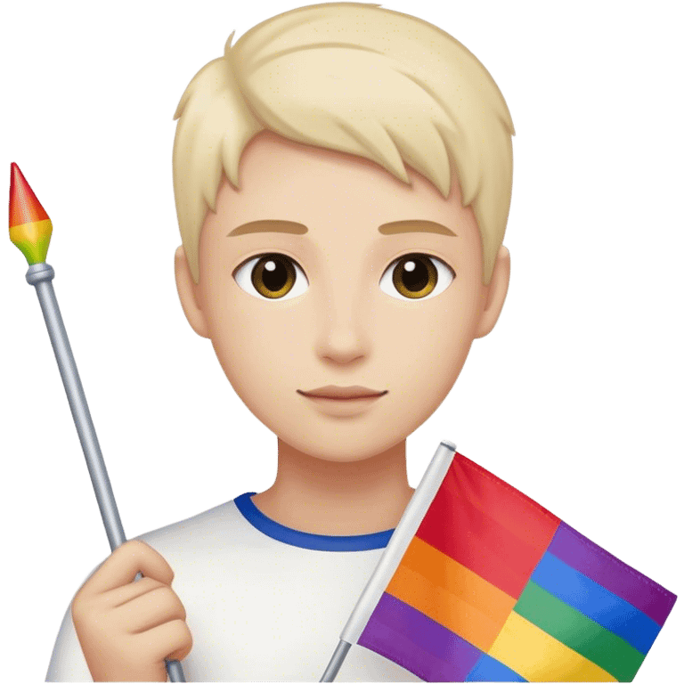 LGBTQ+ vlajka spojená s Českou vlajkou emoji