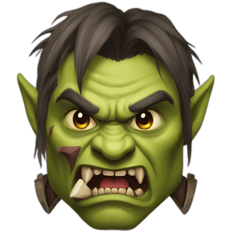 Orc(world of warcraft) zugzug face (derp) emoji