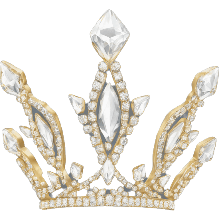 feminine diamond crystal tiara gold dainty sparkle  emoji