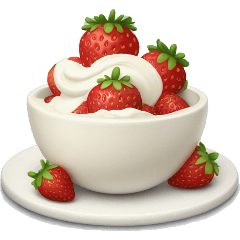 Strawberries with bowl of cream emoji