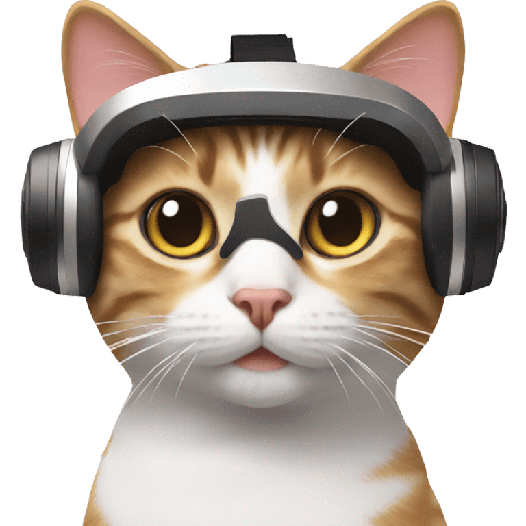 Cat with vr emoji