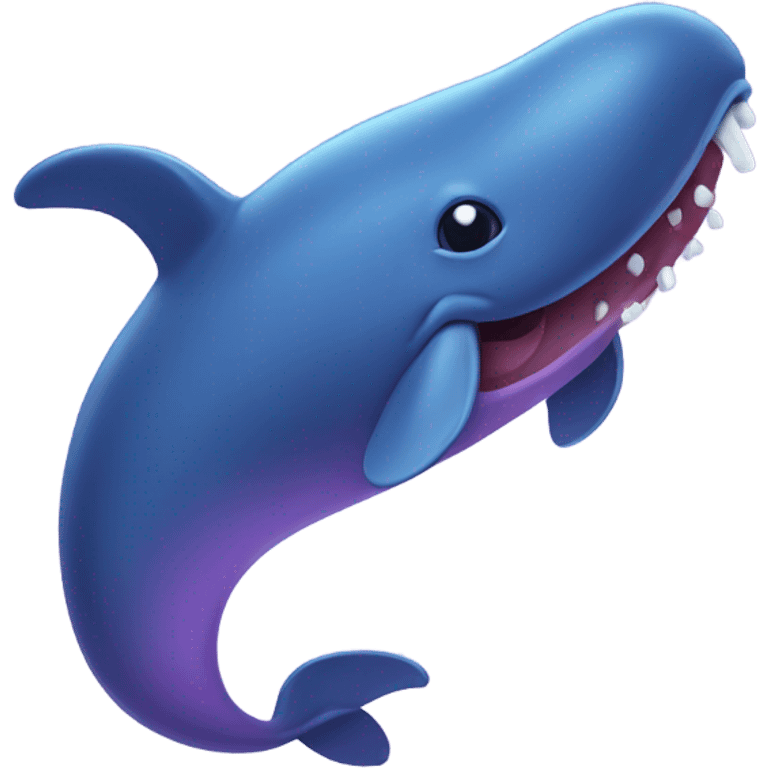 Blue whale purple, open mouth emoji