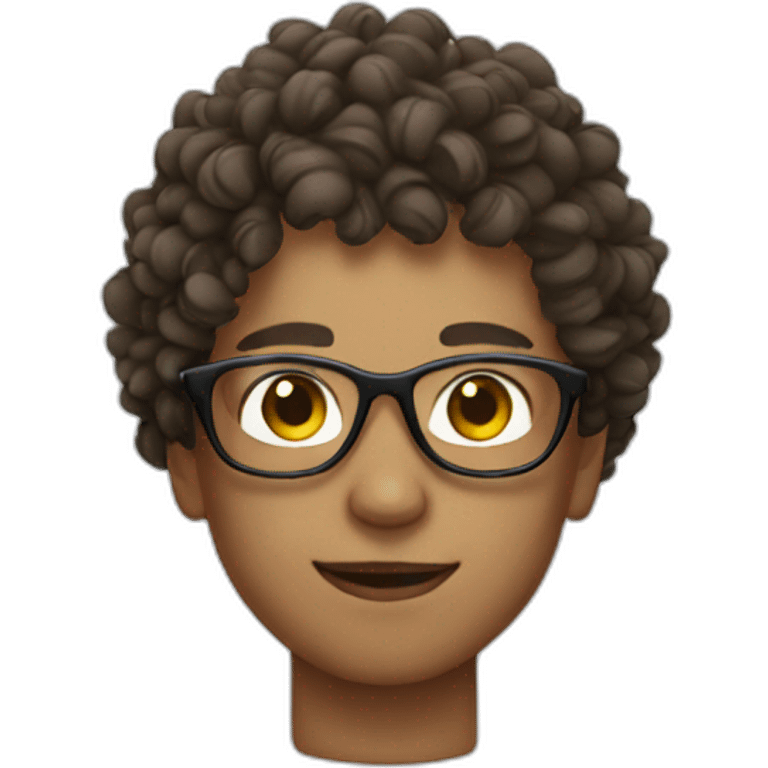 a swimmer with glasses and curly hair emoji