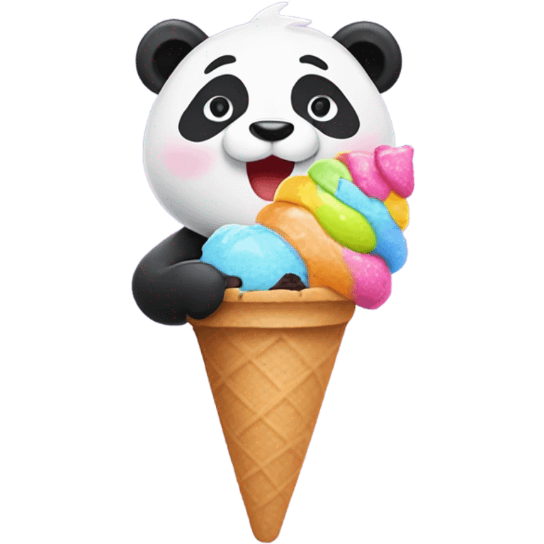 Panda eating ice cream emoji