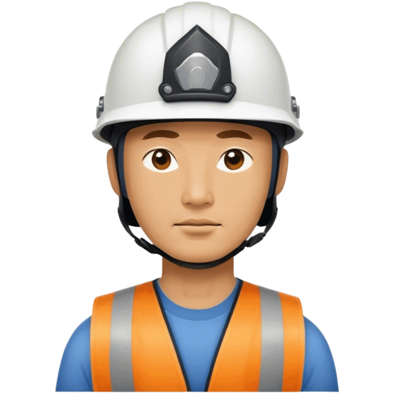 photorealistic korean worker middle age man 
in a helmet emoji