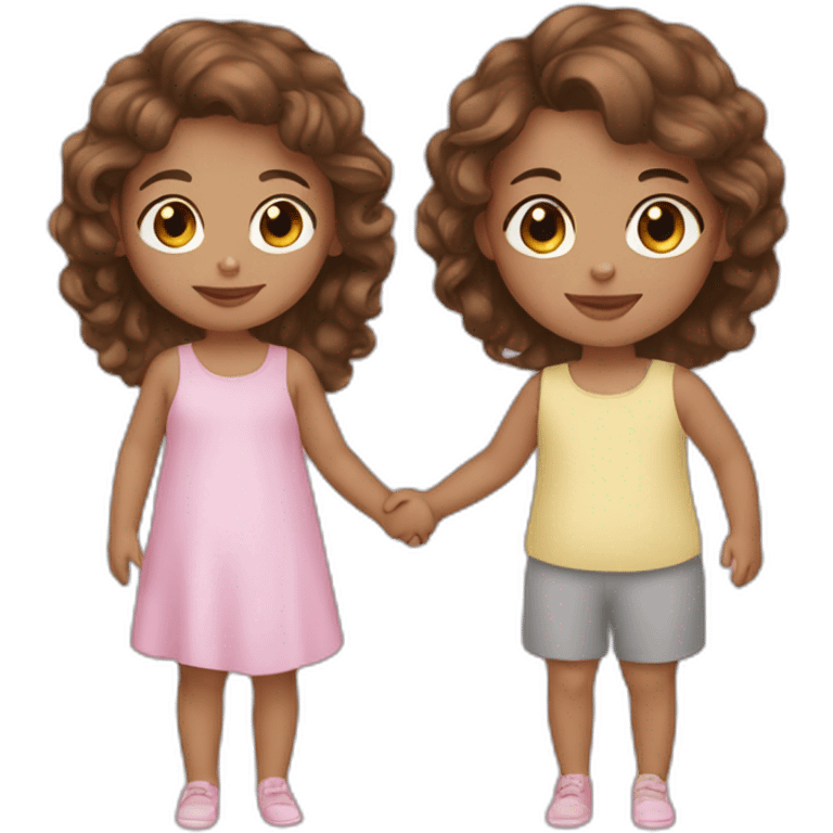 Brown hair Girl with baby girl emoji