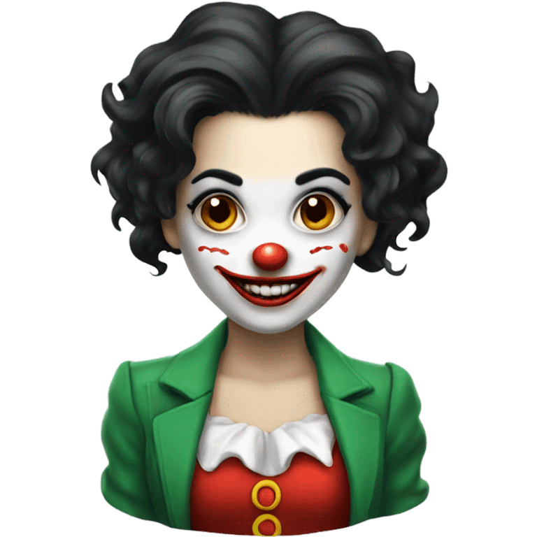 Joker Clown girl, black hair emoji