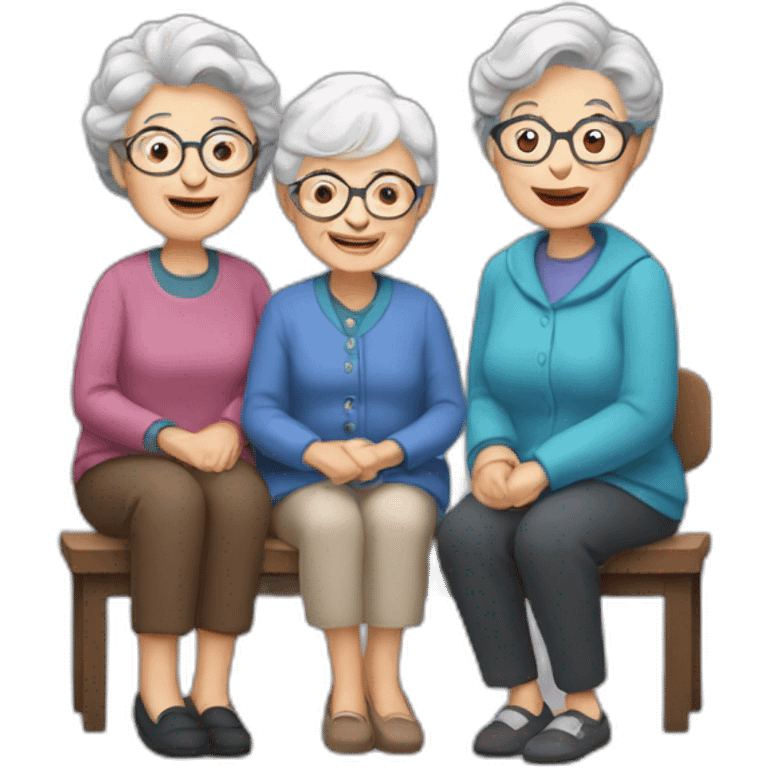 Granny with a friends emoji