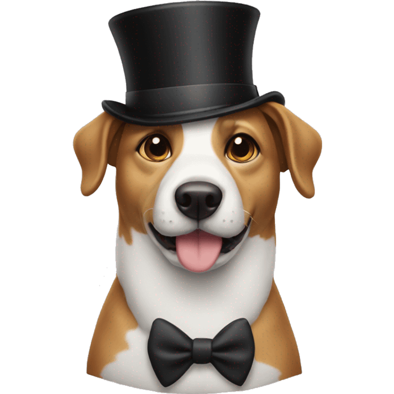 Dog with a top hat  emoji