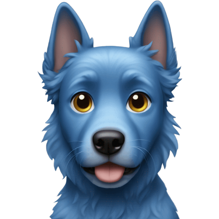 Blue dog emoji