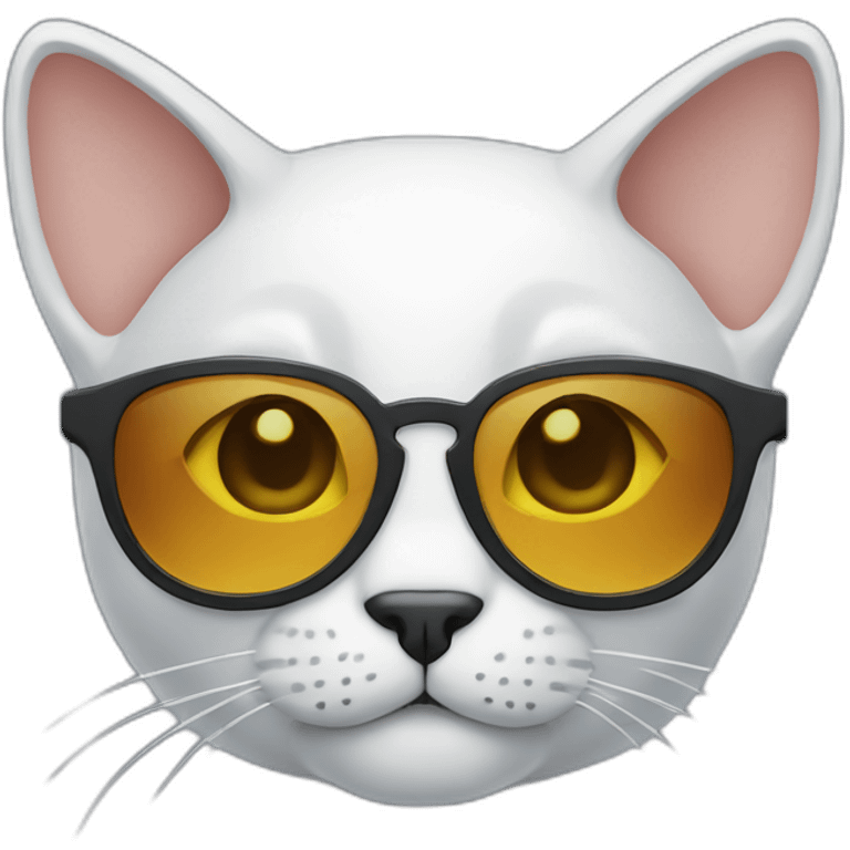 a blue kawaï cat round ears wearing sunglasses emoji