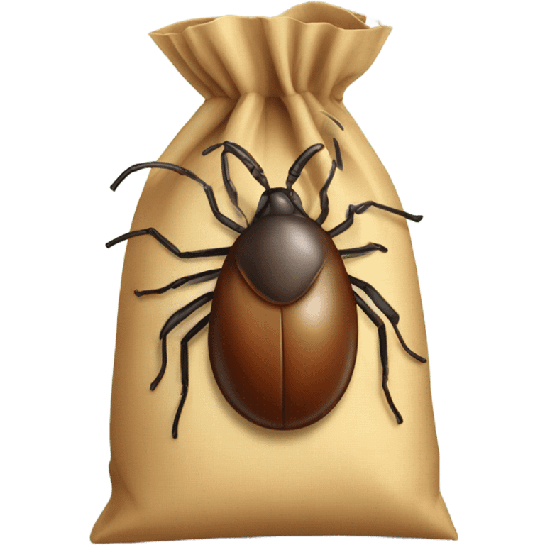 A tick insect in a bag emoji