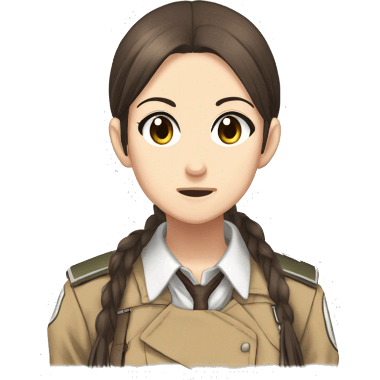 Sasha Braus brown hair hair in a ponytail anime attack on titan emoji