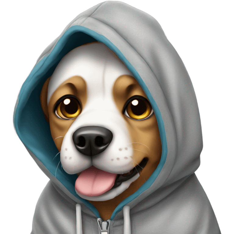 Dog wearing a hoodie emoji