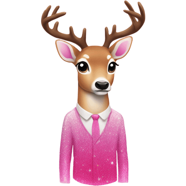 Pink ombre full body buck with glitter  emoji