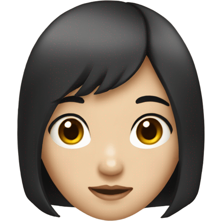 Asian girl with black hair emoji