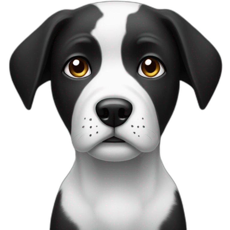 black and white dog sad emoji