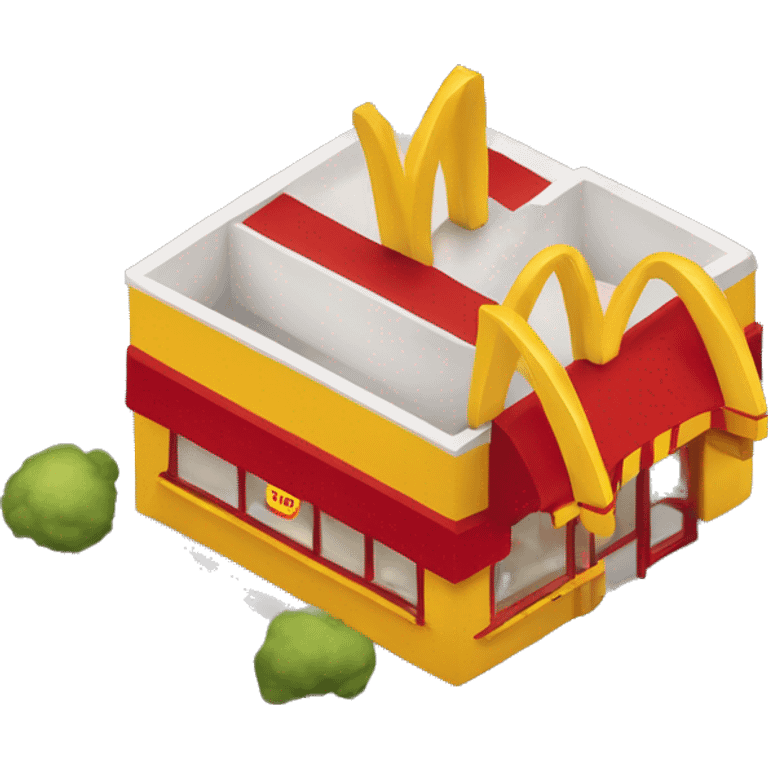 “McDonald’s store with the iconic golden arches, a red and yellow color scheme, and a simple, recognizable design that captures the essence of a fast food restaurant.” emoji