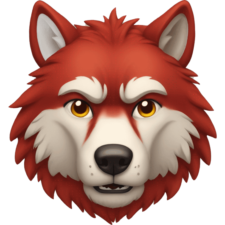 Red grumpy wolf emoji