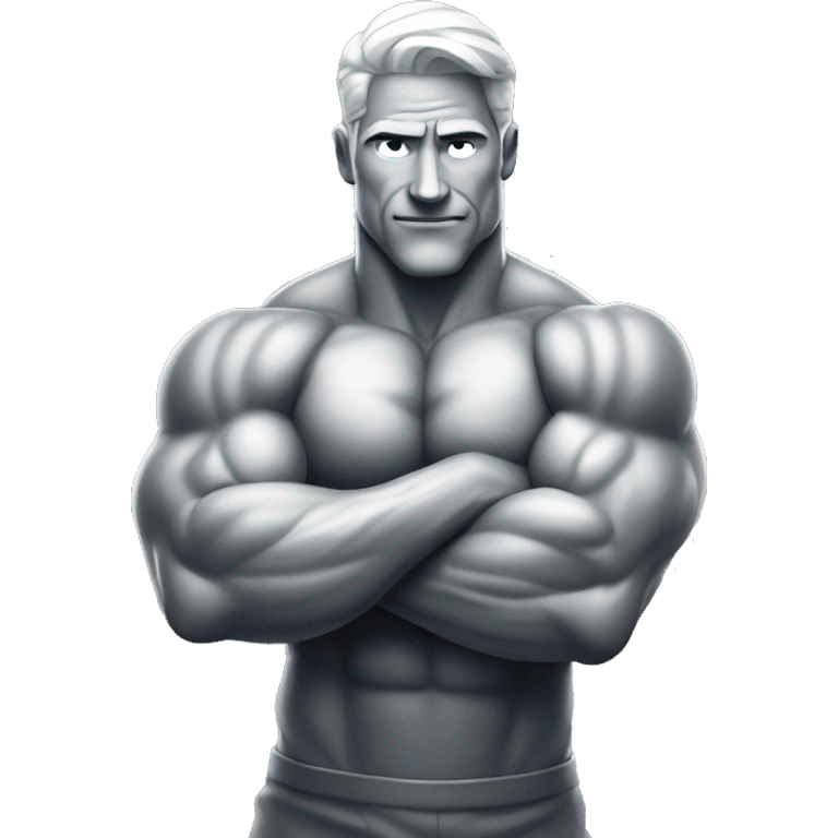 silver man muscular bicep flex emoji