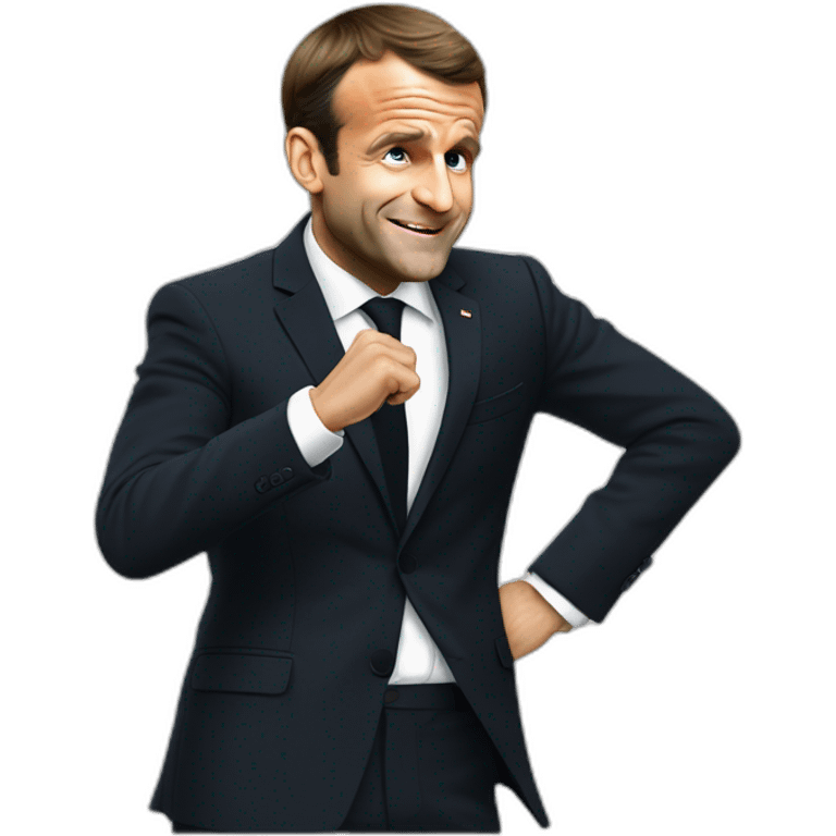 Emmanuel Macron qui dab emoji