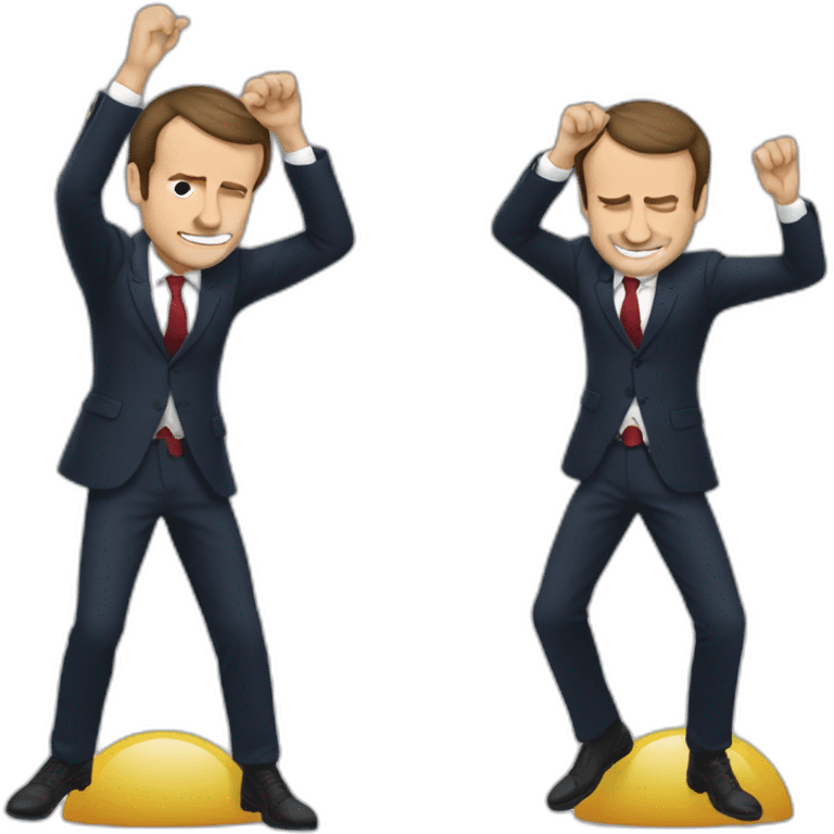 Macron qui fait un dab emoji