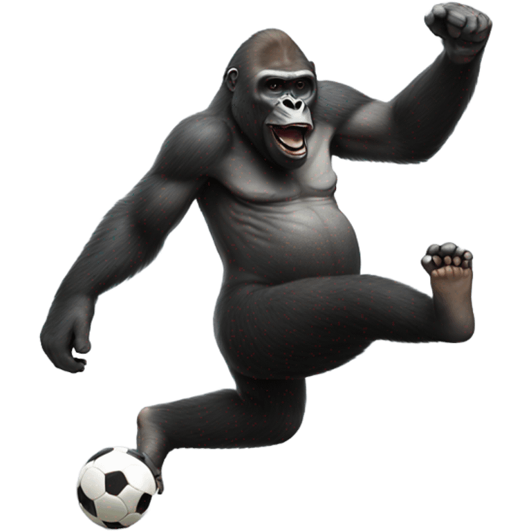 Old gorilla playing soccor emoji