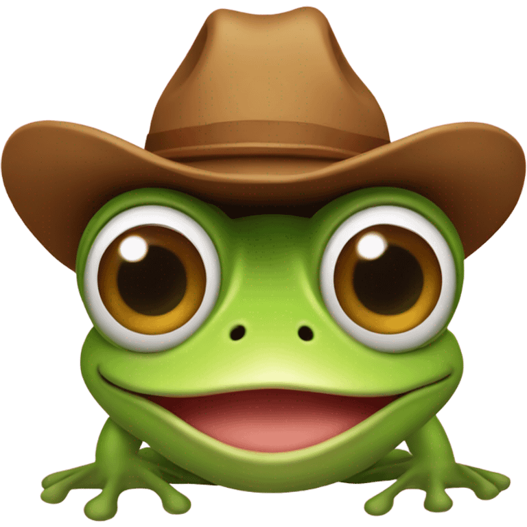 Cowboy frog heart eyes emoji