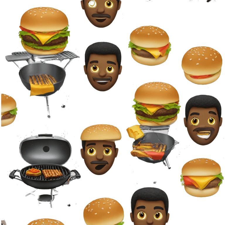 Weber grill eating a cheeseburger  emoji