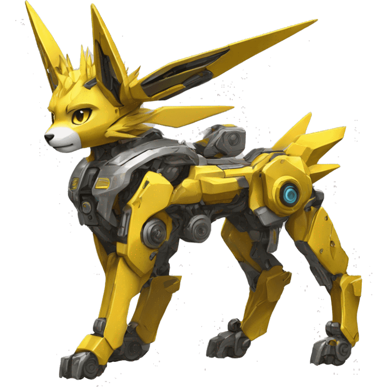 Futuristic mechanical Jolteon-mecha full body emoji