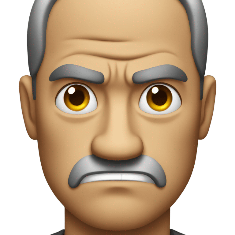 Very serious angry man emoji