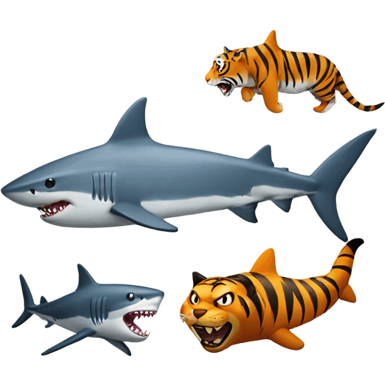 Shark and Tiger  emoji