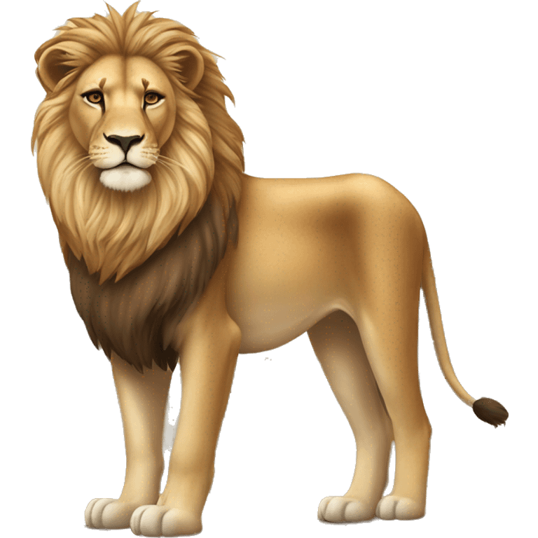  A majestic young lion standing proudly in the savannah. emoji