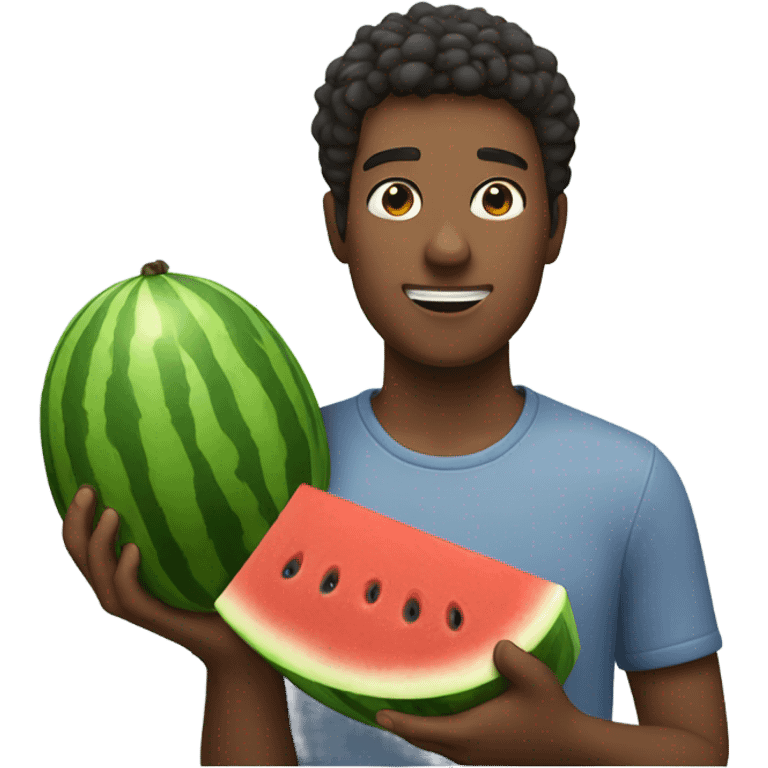 Guy holding watermelon  emoji