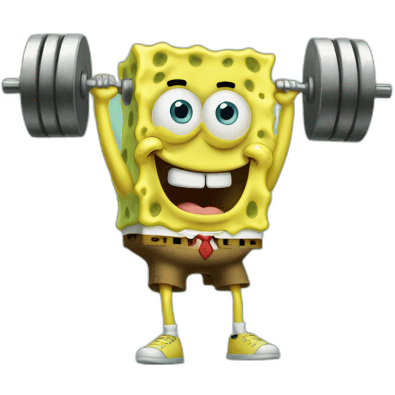 SpongeBob lifting weights emoji