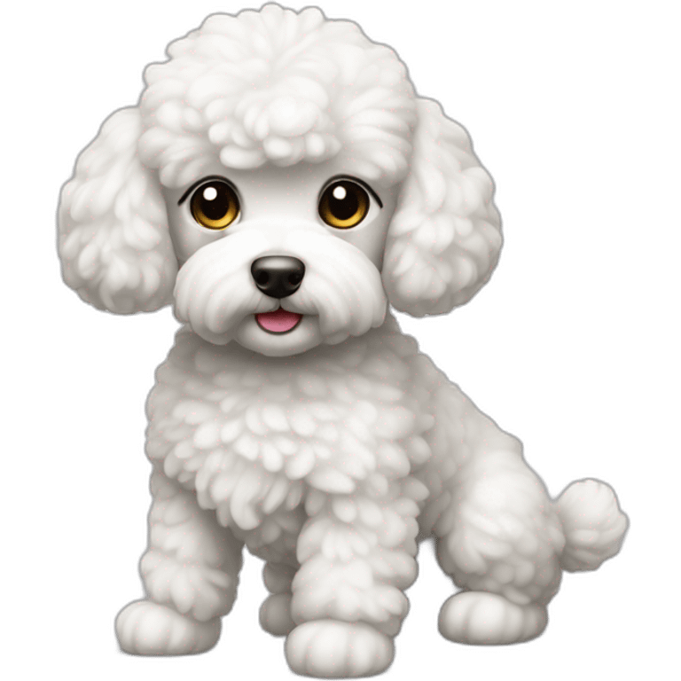 Perro Poodle toy blanco  emoji