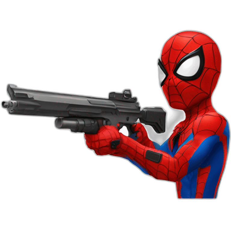 Spiderman with gun emoji